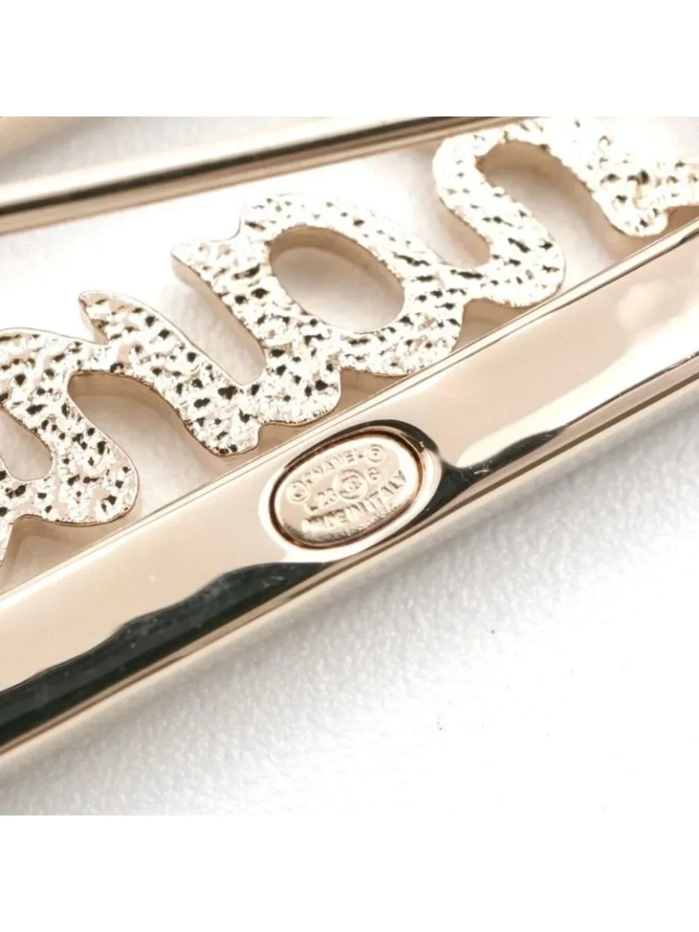 Chanel Brooch Corsage Gold Logo Rhinestone